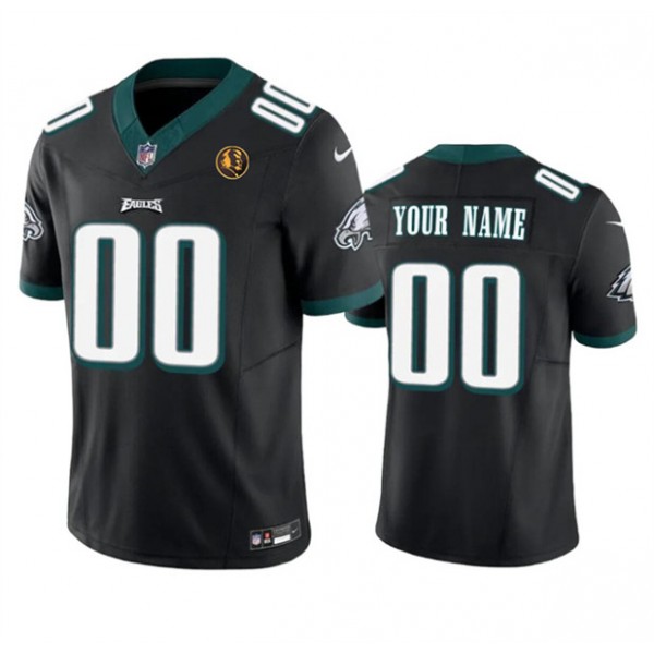 Philadelphia Eagles Custom Black 2023 F.U.S.E. With John Madden Patch Vapor Limited Stitched Jersey