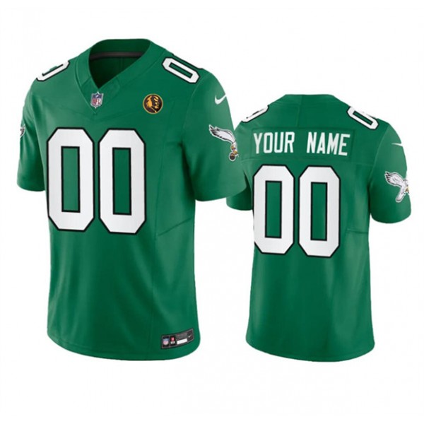Philadelphia Eagles Custom Green 2023 F.U.S.E. Throwback With John Madden Patch Vapor Limited Stitched Jersey