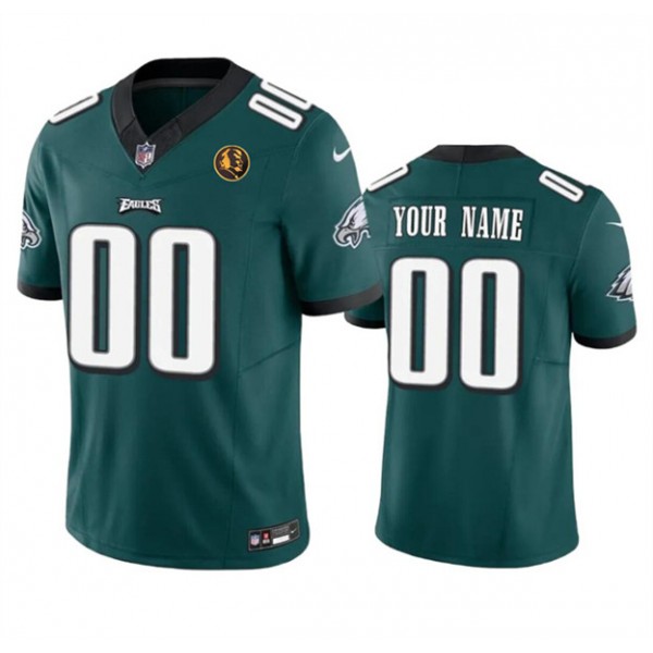 Philadelphia Eagles Custom Green 2023 F.U.S.E. With John Madden Patch Vapor Limited Stitched Jersey
