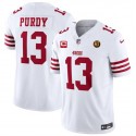 San Francisco 49ers #13 Brock Purdy White 2023 F.U.S.E. With 1-Star C Patch And John Madden Patch Vapor Limited Stitched Jersey