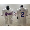 Texas Rangers #2 Marcus Semien White With Patch Cool Base Stitched Jersey