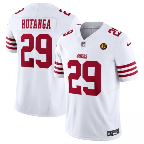 San Francisco 49ers #29 Talanoa Hufanga White 2023 F.U.S.E. With John Madden Patch Vapor Limited Stitched Jersey