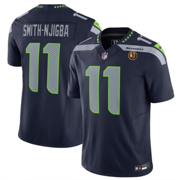Seattle Seahawks #11 Jaxon Smith-Njigba Navy 2023 F.U.S.E. With John Madden Patch Vapor Limited Stitched Jersey