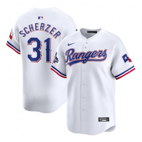 Texas Rangers #31 Max Scherzer White 2023 World Series Champions Stitched Jersey
