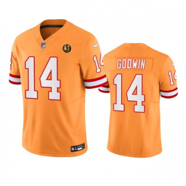 Tampa Bay Buccaneers #14 Chris Godwin Orange 2023 F.U.S.E. Throwback With John Madden Patch Vapor Limited Stitched Jersey