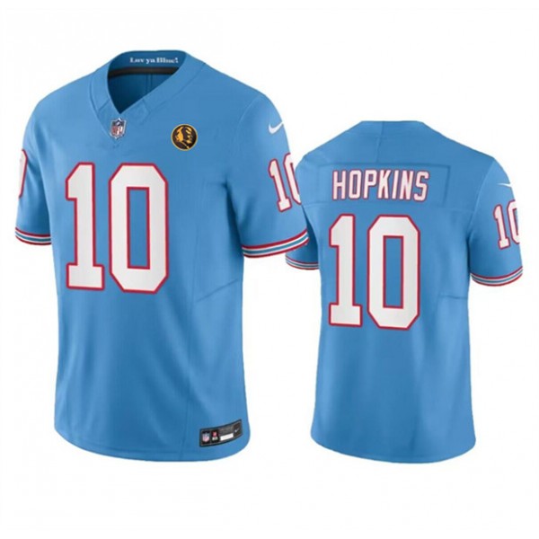 Tennessee Titans #10 DeAndre Hopkins Blue 2023 F.U.S.E. Throwback With John Madden Patch Vapor Limited Stitched Jersey