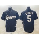 Texas Rangers #5 Corey Seager Black Cool Base Stitched Jersey