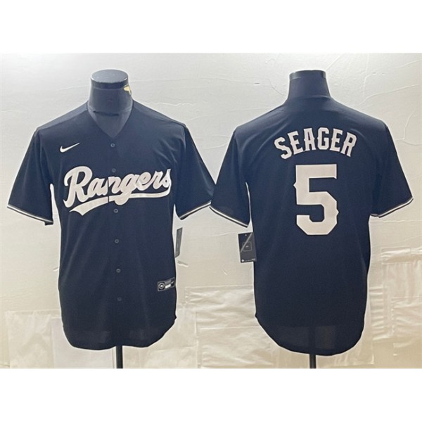 Texas Rangers #5 Corey Seager Black Cool Base Stitched Jersey