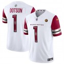 Washington Commanders #1 Jahan Dotson White 2023 F.U.S.E. With John Madden Patch Vapor Limited Stitched Jersey