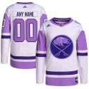 Buffalo Sabres Custom Purple White Cancer Blue Stitched Jersey