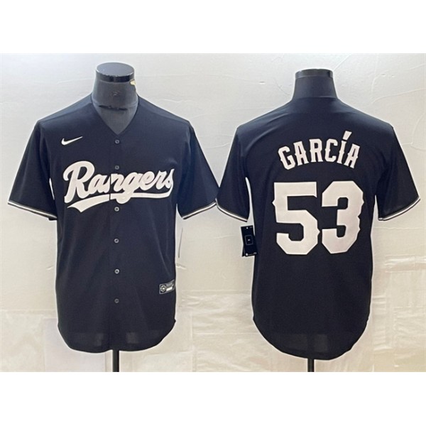 Texas Rangers #53 Adolis García Black Cool Base Stitched Jersey