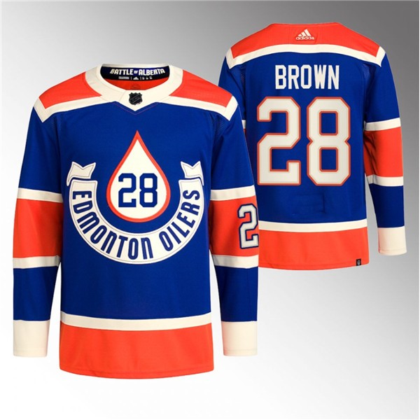 Edmonton Oilers #28 Connor Brown 2023 Royal Heritage Classic Primegreen Stitched Jersey
