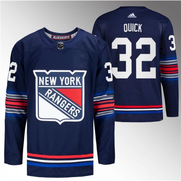 New York Rangers #32 Jonathan Quick Navy Stitched Jersey