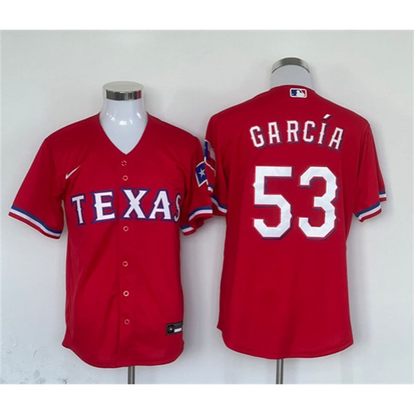 Texas Rangers #53 Adolis García Red With Patch Cool Base Stitched Jersey