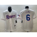 Texas Rangers #6 Josh Jung White With Patch Cool Base Stitched Jersey