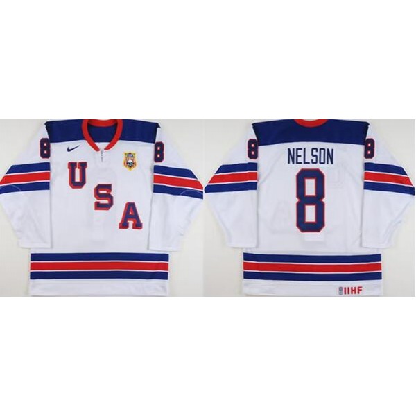 USA Customized White World Junior Championships Stitched Jersey