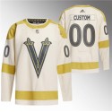 Vegas Golden Knights Custom Cream 2024 Winter Classic Breakaway Stitched Jersey