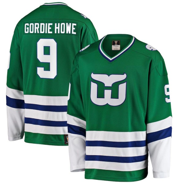 Whalers #9 Gordie Howe Stitched Green Jersey