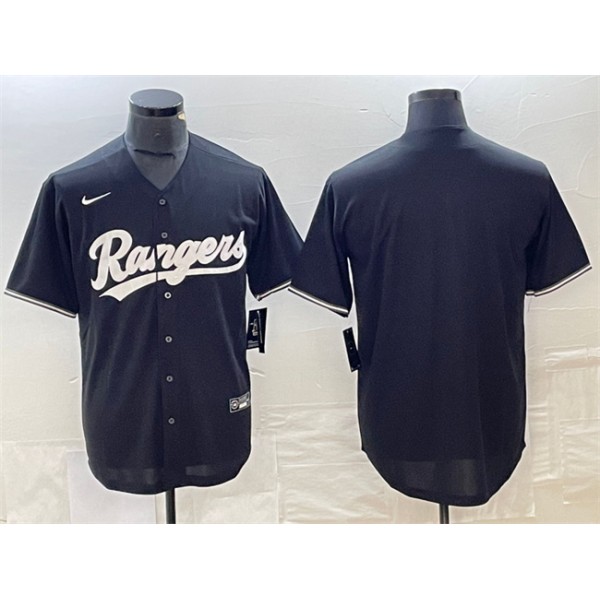 Texas Rangers Blank Black Cool Base Stitched Jersey