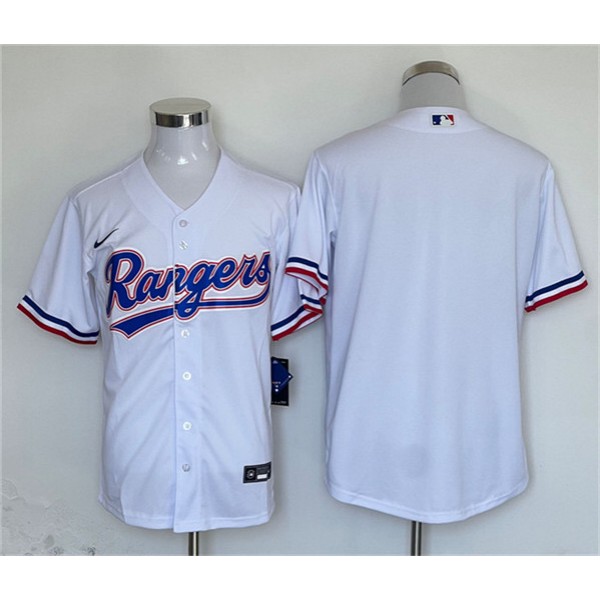 Texas Rangers Blank White Cool Base Stitched Jersey