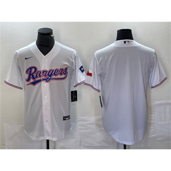 Texas Rangers Blank White With Patch Cool Base Stitched Jersey