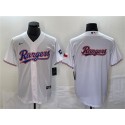Texas Rangers White Team Big Logo With Patch Cool Base Stitched Jersey