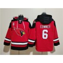 Arizona Cardinals #6 James Conner Red Ageless Must-Have Lace-Up Pullover Hoodie