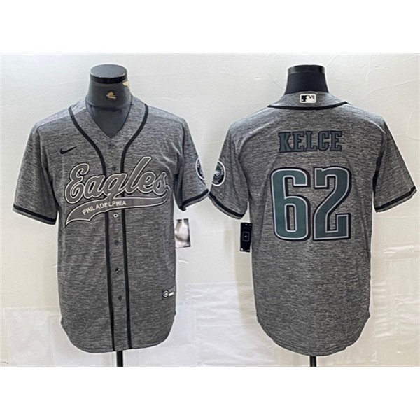 Philadelphia Eagles #62 Jason Kelce Gray Cool Base Stitched Jersey