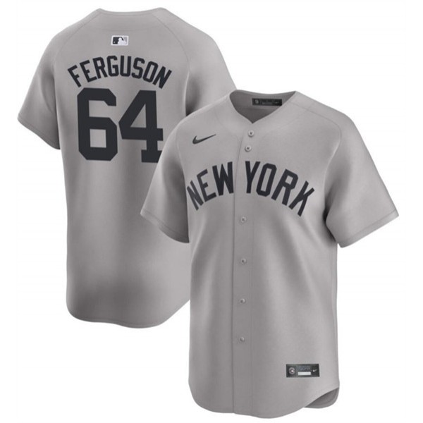 New York Yankees #64 Caleb Ferguson Gray 2024 Home Limited Cool Base Stitched Jersey
