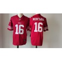 San Francisco 49ers #16 Joe Montana Red 2023 F.U.S.E. Vapor Untouchable Limited Stitched Jersey