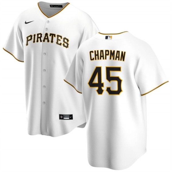 Pittsburgh Pirates #45 Aroldis Chapman White Cool Base Stitched Jersey