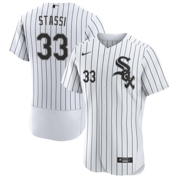 Chicago White Sox #33 Max Stassi White Flex Base Stitched Jersey