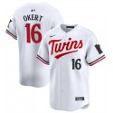 Minnesota Twins #16 Steven Okert White 2024 Home Limited Cool Base Stitched Jersey