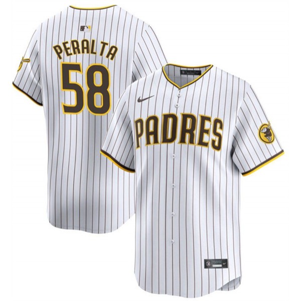 San Diego Padres #58 Wandy Peralta White Cool Base Stitched Jersey