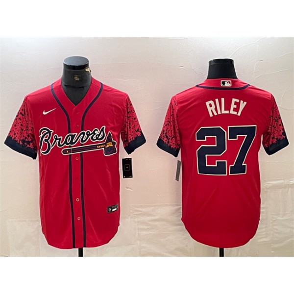 Atlanta Braves #27 Austin Riley Red City Connect Cool Base Stitched Jersey