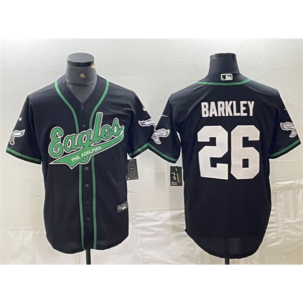 Philadelphia Eagles #26 Saquon Barkley Black Cool Base Stitched Jersey