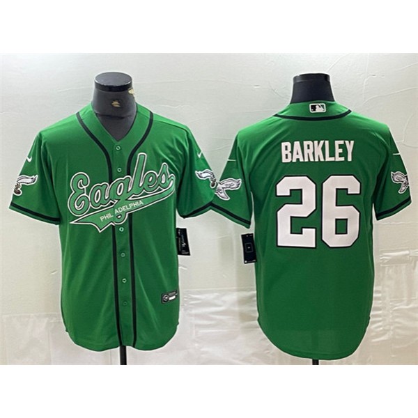 Philadelphia Eagles #26 Saquon Barkley Green Cool Base Stitched Jersey