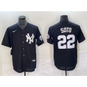 New York Yankees #22 Juan Soto Black Cool Base With Patch Stitched Jersey