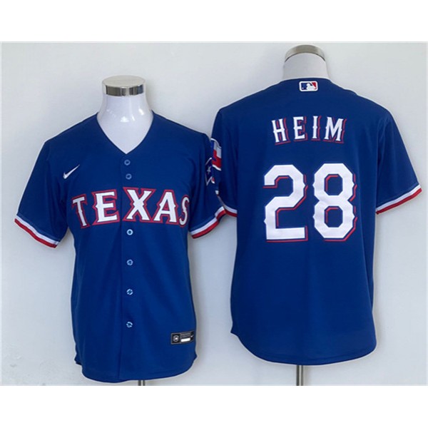 Texas Rangers #28 Jonah Heim Royal With Patch Cool Base Stitched Jersey