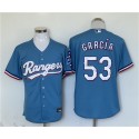Texas Rangers #53 Adolis Garcia Blue With Patch Cool Base Stitched Jersey