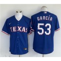 Texas Rangers #53 Adolis Garcia Royal With Patch Cool Base Stitched Jersey