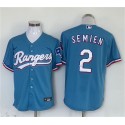 Texas Rangers #2 Marcus Semien Blue With Patch Cool Base Stitched Jersey