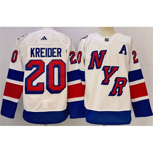 New York Rangers #20 Chris Kreider White 2023-2024 Stadium Series Stitched Jersey