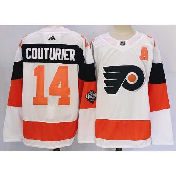 Philadelphia Flyers #14 Sean Couturier White 2023-2024 Stadium Series Stitched Jersey