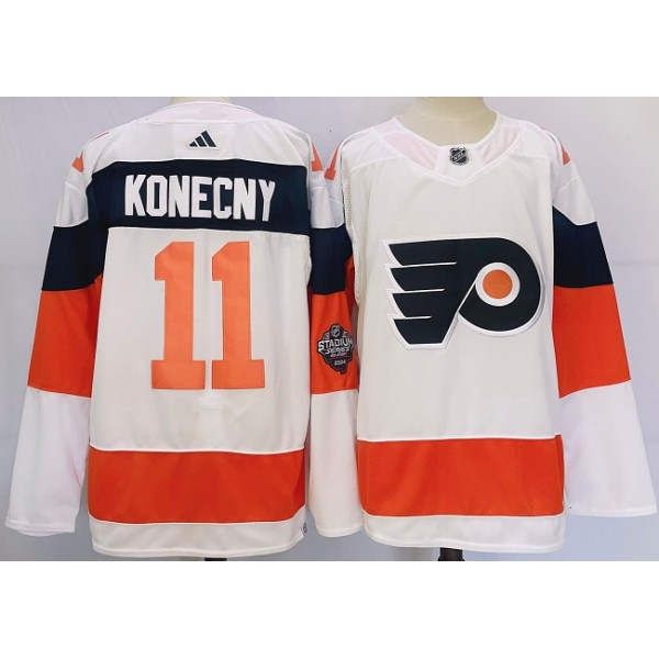 Philadelphia Flyers #11 Travis Konecny White 2023-2024 Stadium Series Stitched Jersey