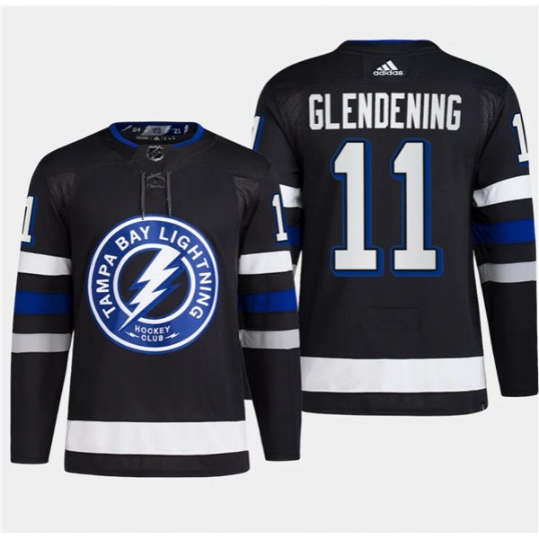 Tampa Bay Lightning #11 Luke Glendening Black Alternate Premier Breakaway Stitched Jersey