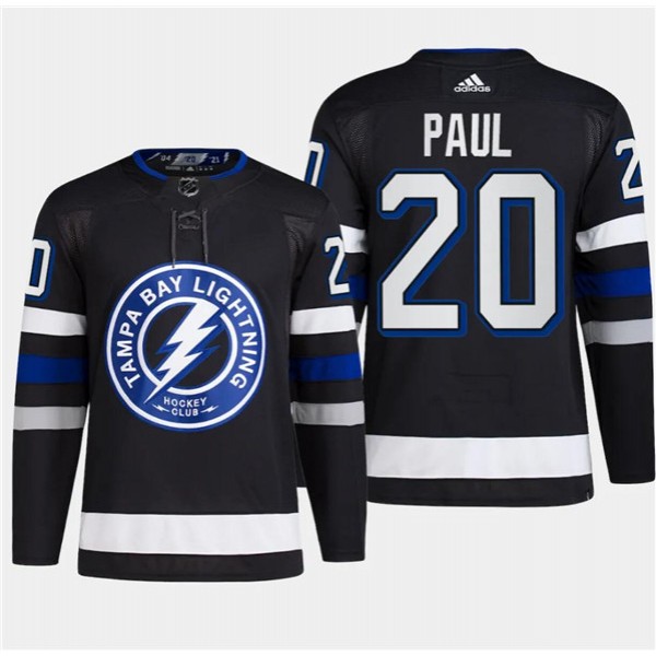 Tampa Bay Lightning #20 Nicholas Paul Black Alternate Premier Breakaway Stitched Jersey