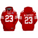 San Francisco 49ers #23 Christian McCaffrey Red Super Bowl LVIII Alternate Pullover Hoodie