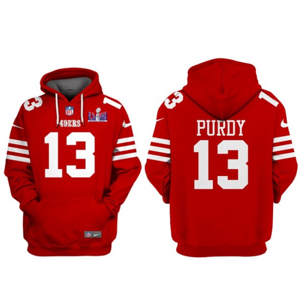 San Francisco 49ers Custom Red Super Bowl LVIII Alternate Pullover Hoodie