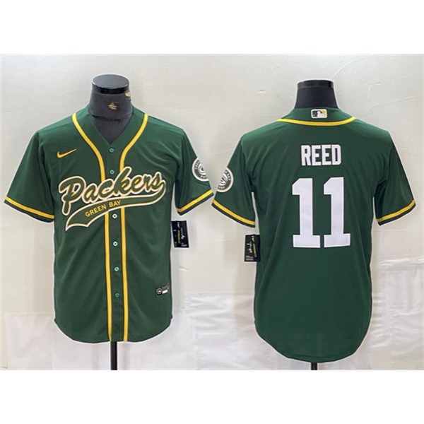 Green Bay Packers #11 Jayden Reed Green Cool Base Stitched Jersey